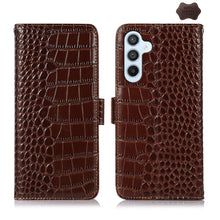 Load image into Gallery viewer, Crocodile Top Layer Cowhide Leather Phone Case, For Samsung Galaxy A55 5G, For Samsung Galaxy Xcover 7, For Samsung Galaxy M54 5G, For Samsung Galaxy A35 5G, For Samsung Galaxy M34 5G, For Samsung Galaxy S24 Ultra, For Samsung Galaxy S24+              ...