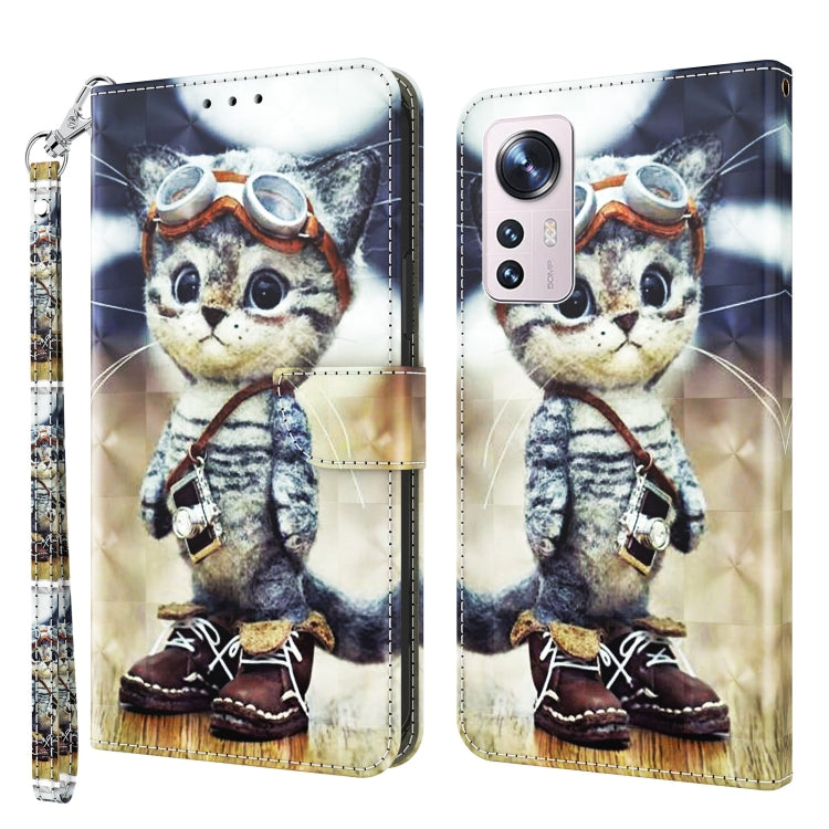 3D Painted Pattern Leather Phone Case, For Xiaomi Redmi Note  12 Pro+ 5G Global, For Xiaomi 12 Pro, For Xiaomi 12, For Xiaomi Redmi Note 10 Pro