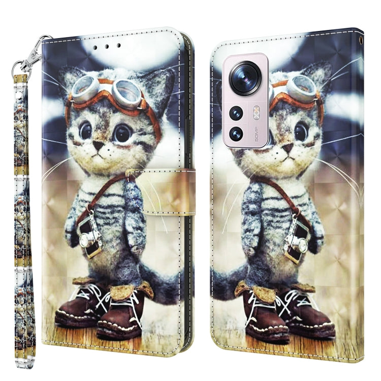3D Painted Pattern Leather Phone Case, For Xiaomi Redmi Note  12 Pro+ 5G Global, For Xiaomi 12 Pro, For Xiaomi 12, For Xiaomi Redmi Note 10 Pro