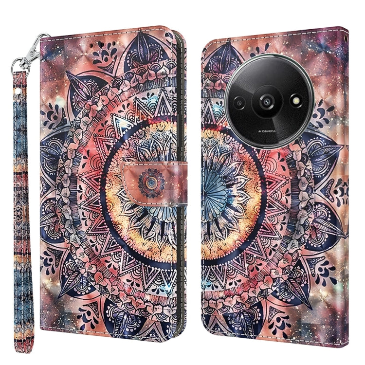 3D Painted Pattern Leather Phone Case, For Xiaomi Redmi A3, For Xiaomi Redmi Note 13 4G, For Xiaomi Redmi Note 13 5G, For Xiaomi Redmi 13C