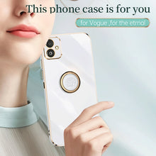 Load image into Gallery viewer, XINLI Straight Edge 6D Electroplate TPU Phone Case with Ring Holder
