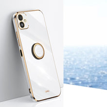 Load image into Gallery viewer, XINLI Straight Edge 6D Electroplate TPU Phone Case with Ring Holder