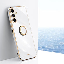 Load image into Gallery viewer, XINLI Straight Edge 6D Electroplate TPU Phone Case with Ring Holder, For Samsung Galaxy A05, For Samsung Galaxy A05s, For Samsung Galaxy M34 5G, For Samsung Galaxy A25 5G, For Samsung Galaxy S23 FE 5G, For Samsung Galaxy M54 5G