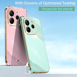 XINLI Straight Edge 6D Electroplate TPU Phone Case, For Redmi Note 14 4G 163.25mm, For Redmi Note 14 5G Global, For Redmi 14 4G, For Xiaomi Redmi Note 13 Pro 4G, For Xiaomi Redmi Note 13 4G, For Xiaomi Redmi 13C 5G