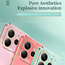 Load image into Gallery viewer, XINLI Straight Edge 6D Electroplate TPU Phone Case, For Redmi Note 14 4G 163.25mm, For Redmi Note 14 5G Global, For Redmi 14 4G, For Xiaomi Redmi Note 13 Pro 4G, For Xiaomi Redmi Note 13 4G, For Xiaomi Redmi 13C 5G