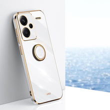 Load image into Gallery viewer, XINLI Straight Edge 6D Electroplate TPU Phone Case with Ring Holder, For Xiaomi 14, For Xiaomi Redmi Note 13 5G, For Xiaomi Redmi 13C 4G, For Xiaomi Redmi Note 13 Pro+, For Xiaomi Redmi Note 13 Pro, For Xiaomi Redmi K60 Ultra / Mi 13T