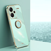 Load image into Gallery viewer, XINLI Straight Edge 6D Electroplate TPU Phone Case with Ring Holder, For Xiaomi 14, For Xiaomi Redmi Note 13 5G, For Xiaomi Redmi 13C 4G, For Xiaomi Redmi Note 13 Pro+, For Xiaomi Redmi Note 13 Pro, For Xiaomi Redmi K60 Ultra / Mi 13T