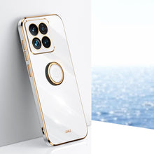 Load image into Gallery viewer, XINLI Straight Edge 6D Electroplate TPU Phone Case with Ring Holder, For Xiaomi 14, For Xiaomi Redmi Note 13 5G, For Xiaomi Redmi 13C 4G, For Xiaomi Redmi Note 13 Pro+, For Xiaomi Redmi Note 13 Pro, For Xiaomi Redmi K60 Ultra / Mi 13T
