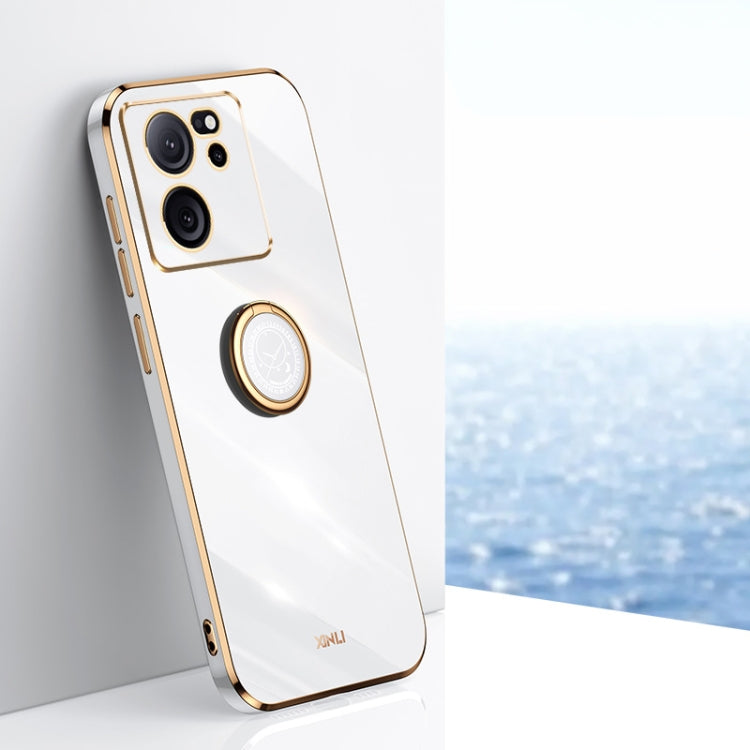XINLI Straight Edge 6D Electroplate TPU Phone Case with Ring Holder, For Xiaomi 14, For Xiaomi Redmi Note 13 5G, For Xiaomi Redmi 13C 4G, For Xiaomi Redmi Note 13 Pro+, For Xiaomi Redmi Note 13 Pro, For Xiaomi Redmi K60 Ultra / Mi 13T