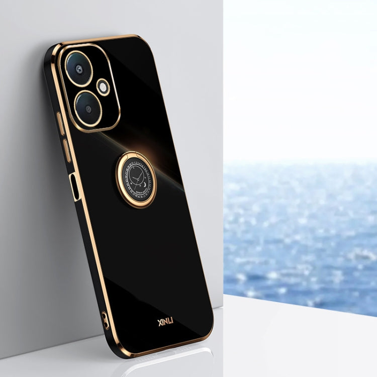 XINLI Straight Edge 6D Electroplate TPU Phone Case with Ring Holder, For Redmi 14C 4G, For Xiaomi Redmi Note 13 Pro 4G, For Xiaomi Redmi Note 13 4G, For Xiaomi Redmi 13C 5G, For Xiaomi Redmi K70E, For Xiaomi 14 Pro
