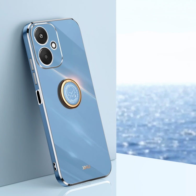 XINLI Straight Edge 6D Electroplate TPU Phone Case with Ring Holder, For Redmi 14C 4G, For Xiaomi Redmi Note 13 Pro 4G, For Xiaomi Redmi Note 13 4G, For Xiaomi Redmi 13C 5G, For Xiaomi Redmi K70E, For Xiaomi 14 Pro
