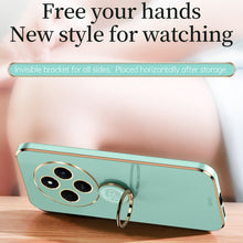 Load image into Gallery viewer, XINLI Straight Edge 6D Electroplate TPU Phone Case with Ring Holder, For Redmi 14C 4G, For Xiaomi Redmi Note 13 Pro 4G, For Xiaomi Redmi Note 13 4G, For Xiaomi Redmi 13C 5G, For Xiaomi Redmi K70E, For Xiaomi 14 Pro