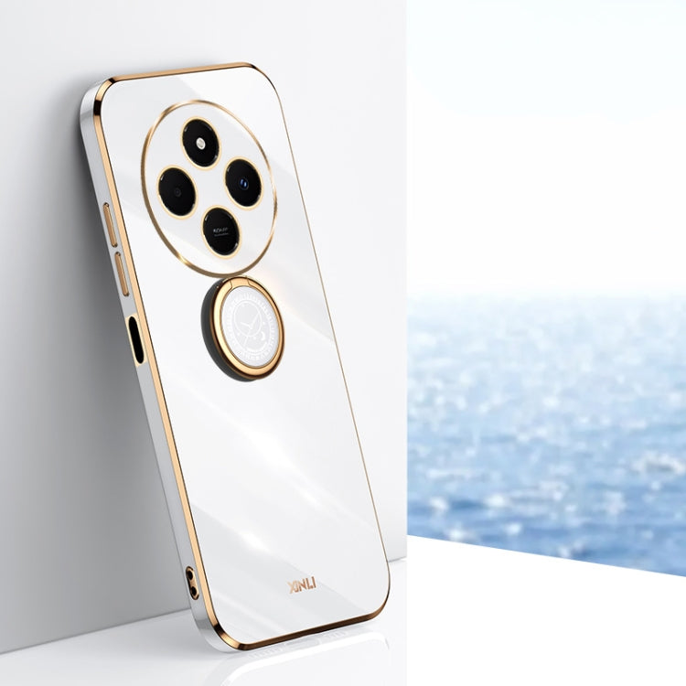 XINLI Straight Edge 6D Electroplate TPU Phone Case with Ring Holder, For Redmi 14C 4G, For Xiaomi Redmi Note 13 Pro 4G, For Xiaomi Redmi Note 13 4G, For Xiaomi Redmi 13C 5G, For Xiaomi Redmi K70E, For Xiaomi 14 Pro