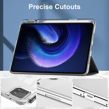 Load image into Gallery viewer, 3-fold Clear TPU Smart Leather Tablet Case, For Xiaomi Pad 6 / 6 Pro