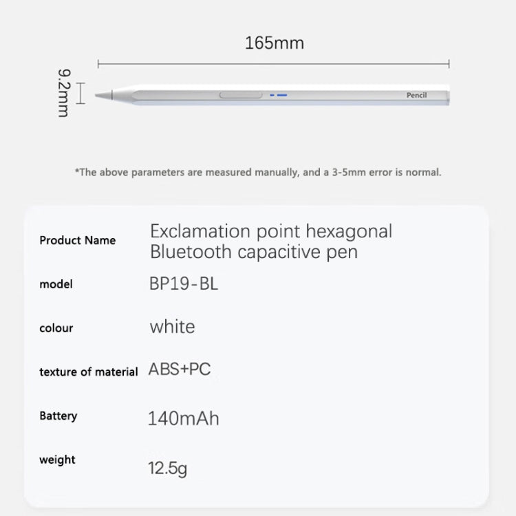 BP19-BL Type-C Universal Magnetic Hexagon Bluetooth Stylus Pen
