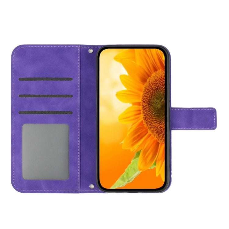 Skin Feel Sun Flower Embossed Flip Leather Phone Case with Lanyard, For Xiaomi Poco F5 Pro, For Xiaomi Redmi Note 12S