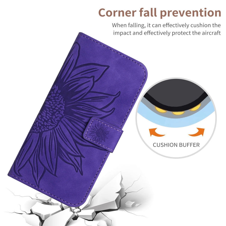 Skin Feel Sun Flower Embossed Flip Leather Phone Case with Lanyard, For Xiaomi Poco F5 Pro, For Xiaomi Redmi Note 12S
