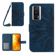 Load image into Gallery viewer, Skin Feel Sun Flower Embossed Flip Leather Phone Case with Lanyard, For Xiaomi Poco F5 Pro, For Xiaomi Redmi Note 12S