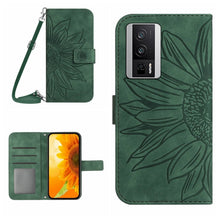 Load image into Gallery viewer, Skin Feel Sun Flower Embossed Flip Leather Phone Case with Lanyard, For Xiaomi Poco F5 Pro, For Xiaomi Redmi Note 12S