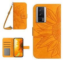 Load image into Gallery viewer, Skin Feel Sun Flower Embossed Flip Leather Phone Case with Lanyard, For Xiaomi Poco F5 Pro, For Xiaomi Redmi Note 12S
