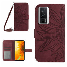 Load image into Gallery viewer, Skin Feel Sun Flower Embossed Flip Leather Phone Case with Lanyard, For Xiaomi Poco F5 Pro, For Xiaomi Redmi Note 12S