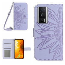 Load image into Gallery viewer, Skin Feel Sun Flower Embossed Flip Leather Phone Case with Lanyard, For Xiaomi Poco F5 Pro, For Xiaomi Redmi Note 12S