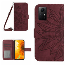 Load image into Gallery viewer, Skin Feel Sun Flower Embossed Flip Leather Phone Case with Lanyard, For Xiaomi Poco F5 Pro, For Xiaomi Redmi Note 12S
