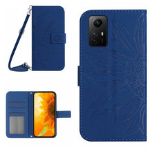 Load image into Gallery viewer, Skin Feel Sun Flower Embossed Flip Leather Phone Case with Lanyard, For Xiaomi Poco F5 Pro, For Xiaomi Redmi Note 12S