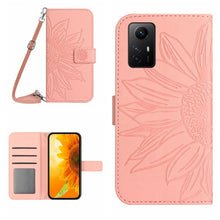 Load image into Gallery viewer, Skin Feel Sun Flower Embossed Flip Leather Phone Case with Lanyard, For Xiaomi Poco F5 Pro, For Xiaomi Redmi Note 12S