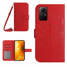 Load image into Gallery viewer, Skin Feel Sun Flower Embossed Flip Leather Phone Case with Lanyard, For Xiaomi Poco F5 Pro, For Xiaomi Redmi Note 12S