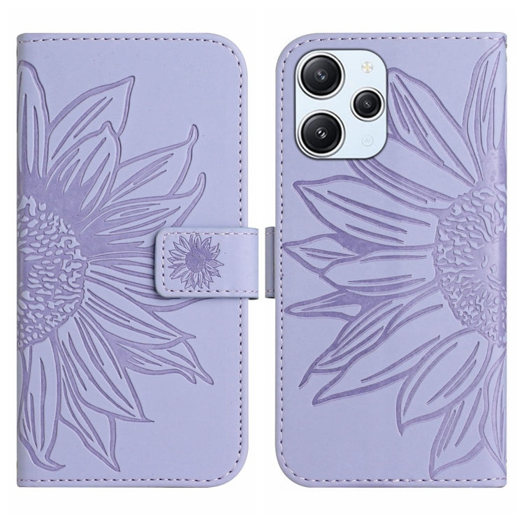 Skin Feel Sun Flower Embossed Flip Leather Phone Case with Lanyard, For Xiaomi Redmi 12 5G, For Xiaomi 13T / 13T Pro, For Xiaomi Redmi 12 4G Global, For Xiaomi Poco F5