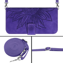 Load image into Gallery viewer, Skin Feel Sun Flower Embossed Flip Leather Phone Case with Lanyard, For Xiaomi Redmi 12 5G, For Xiaomi 13T / 13T Pro, For Xiaomi Redmi 12 4G Global, For Xiaomi Poco F5
