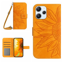 Load image into Gallery viewer, Skin Feel Sun Flower Embossed Flip Leather Phone Case with Lanyard, For Xiaomi Redmi 12 5G, For Xiaomi 13T / 13T Pro, For Xiaomi Redmi 12 4G Global, For Xiaomi Poco F5