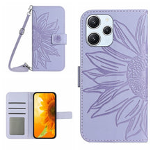 Load image into Gallery viewer, Skin Feel Sun Flower Embossed Flip Leather Phone Case with Lanyard, For Xiaomi Redmi 12 5G, For Xiaomi 13T / 13T Pro, For Xiaomi Redmi 12 4G Global, For Xiaomi Poco F5