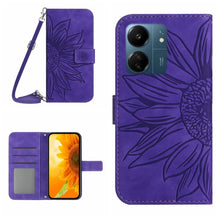 Load image into Gallery viewer, Skin Feel Sun Flower Embossed Flip Leather Phone Case with Lanyard, For Xiaomi 14 Ultra, For Xiaomi 14 Pro, For Xiaomi 14, For Xiaomi Redmi 13C 4G