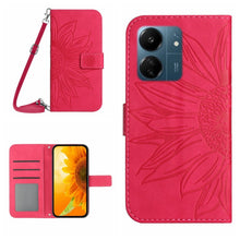 Load image into Gallery viewer, Skin Feel Sun Flower Embossed Flip Leather Phone Case with Lanyard, For Xiaomi 14 Ultra, For Xiaomi 14 Pro, For Xiaomi 14, For Xiaomi Redmi 13C 4G