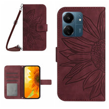 Load image into Gallery viewer, Skin Feel Sun Flower Embossed Flip Leather Phone Case with Lanyard, For Xiaomi 14 Ultra, For Xiaomi 14 Pro, For Xiaomi 14, For Xiaomi Redmi 13C 4G