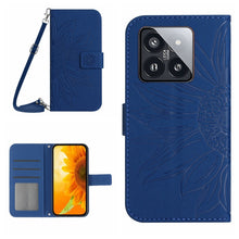 Load image into Gallery viewer, Skin Feel Sun Flower Embossed Flip Leather Phone Case with Lanyard, For Xiaomi 14 Ultra, For Xiaomi 14 Pro, For Xiaomi 14, For Xiaomi Redmi 13C 4G