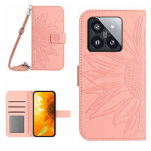 Load image into Gallery viewer, Skin Feel Sun Flower Embossed Flip Leather Phone Case with Lanyard, For Xiaomi 14 Ultra, For Xiaomi 14 Pro, For Xiaomi 14, For Xiaomi Redmi 13C 4G