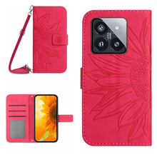 Load image into Gallery viewer, Skin Feel Sun Flower Embossed Flip Leather Phone Case with Lanyard, For Xiaomi 14 Ultra, For Xiaomi 14 Pro, For Xiaomi 14, For Xiaomi Redmi 13C 4G