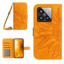 Load image into Gallery viewer, Skin Feel Sun Flower Embossed Flip Leather Phone Case with Lanyard, For Xiaomi 14 Ultra, For Xiaomi 14 Pro, For Xiaomi 14, For Xiaomi Redmi 13C 4G