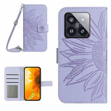 Load image into Gallery viewer, Skin Feel Sun Flower Embossed Flip Leather Phone Case with Lanyard, For Xiaomi 14 Ultra, For Xiaomi 14 Pro, For Xiaomi 14, For Xiaomi Redmi 13C 4G