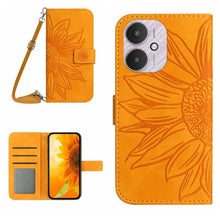 Load image into Gallery viewer, Skin Feel Sun Flower Embossed Flip Leather Phone Case with Lanyard, For Xiaomi Redmi 13 4G Global / 5G Global, For Xiaomi Redmi A3, For Xiaomi Redmi Note 13 4G Global, For Xiaomi Redmi 13C 5G