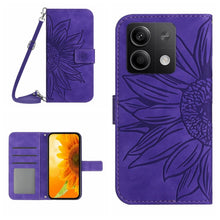 Load image into Gallery viewer, Skin Feel Sun Flower Embossed Flip Leather Phone Case with Lanyard, For Xiaomi Redmi 13 4G Global / 5G Global, For Xiaomi Redmi A3, For Xiaomi Redmi Note 13 4G Global, For Xiaomi Redmi 13C 5G