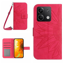 Load image into Gallery viewer, Skin Feel Sun Flower Embossed Flip Leather Phone Case with Lanyard, For Xiaomi Redmi 13 4G Global / 5G Global, For Xiaomi Redmi A3, For Xiaomi Redmi Note 13 4G Global, For Xiaomi Redmi 13C 5G