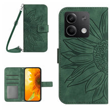Load image into Gallery viewer, Skin Feel Sun Flower Embossed Flip Leather Phone Case with Lanyard, For Xiaomi Redmi 13 4G Global / 5G Global, For Xiaomi Redmi A3, For Xiaomi Redmi Note 13 4G Global, For Xiaomi Redmi 13C 5G