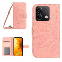 Load image into Gallery viewer, Skin Feel Sun Flower Embossed Flip Leather Phone Case with Lanyard, For Xiaomi Redmi 13 4G Global / 5G Global, For Xiaomi Redmi A3, For Xiaomi Redmi Note 13 4G Global, For Xiaomi Redmi 13C 5G