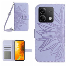 Load image into Gallery viewer, Skin Feel Sun Flower Embossed Flip Leather Phone Case with Lanyard, For Xiaomi Redmi 13 4G Global / 5G Global, For Xiaomi Redmi A3, For Xiaomi Redmi Note 13 4G Global, For Xiaomi Redmi 13C 5G