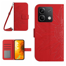 Load image into Gallery viewer, Skin Feel Sun Flower Embossed Flip Leather Phone Case with Lanyard, For Xiaomi Redmi 13 4G Global / 5G Global, For Xiaomi Redmi A3, For Xiaomi Redmi Note 13 4G Global, For Xiaomi Redmi 13C 5G