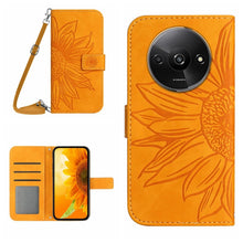 Load image into Gallery viewer, Skin Feel Sun Flower Embossed Flip Leather Phone Case with Lanyard, For Xiaomi Redmi 13 4G Global / 5G Global, For Xiaomi Redmi A3, For Xiaomi Redmi Note 13 4G Global, For Xiaomi Redmi 13C 5G